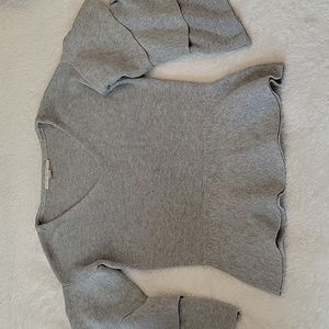 Boston Proper size S Gray Tiered Sleeve Sweater Blouse